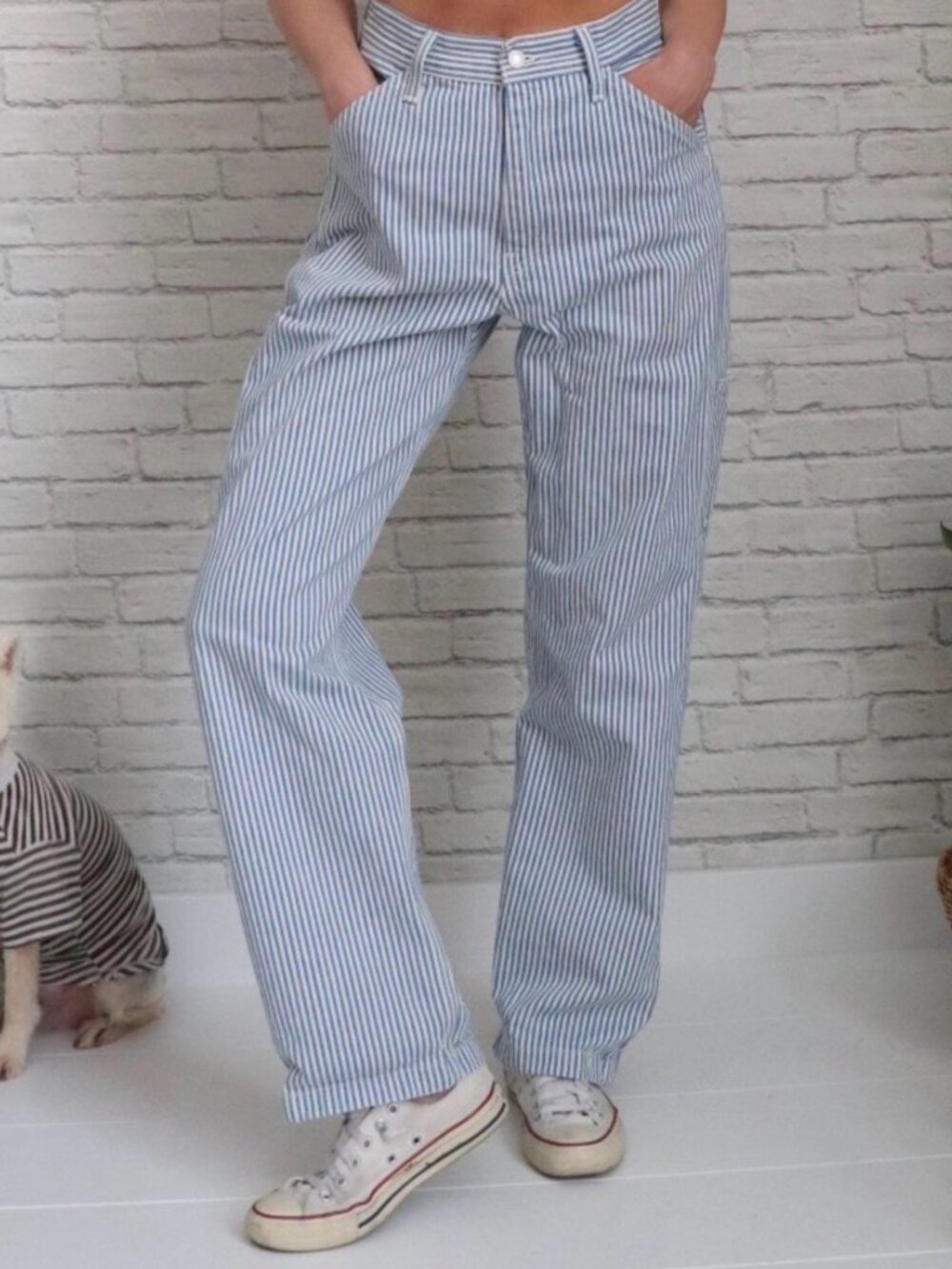 Levi's Hickory Stripe Pants | 30 Waist | Vintage Striped Workwear Railroad Denim